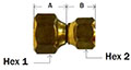 Reducing Swivel 45deg Flare Diagram